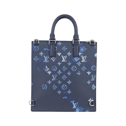 Louis Vuitton Sac Plat Zipped Limited Edition Monogram Ink Watercolor Leather, Blue, Canvas, Handbag