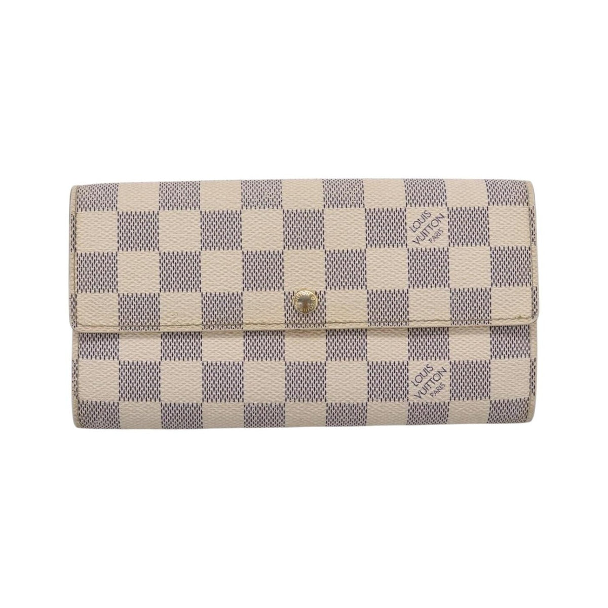 Louis Vuitton Sarah Damier, White, Canvas, Wallet