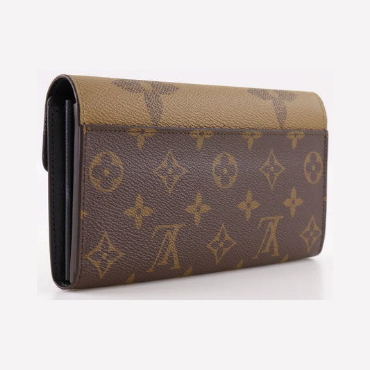 Louis Vuitton Sarah Wallet NM Reverse Monogram Giant and Monogram Canvas, Brown, Canvas, Wallet