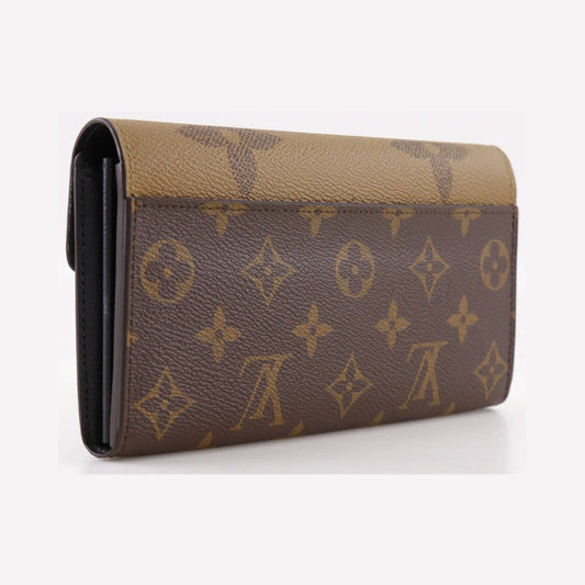 Louis Vuitton Sarah Wallet NM Reverse Monogram Giant and Monogram Canvas, Brown, Canvas, Wallet