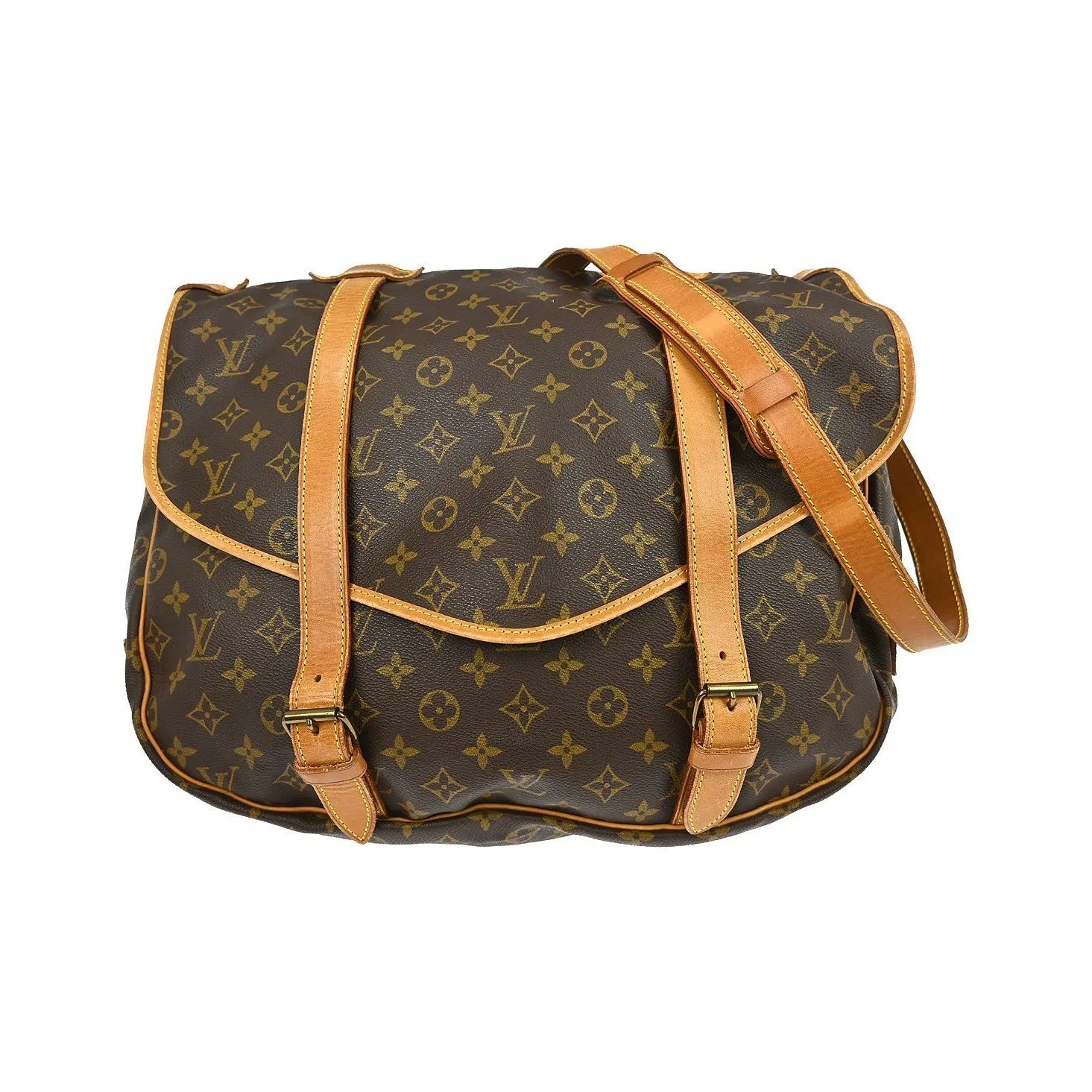 Louis Vuitton Saumur Canvas, Brown, Canvas, Shoulder Bag