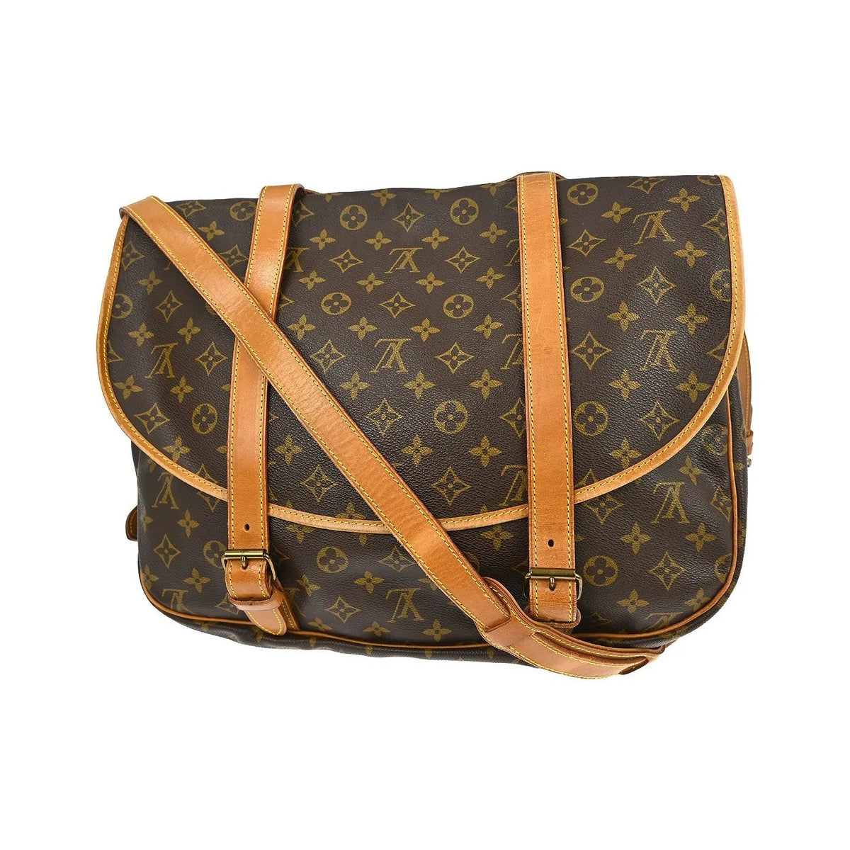 Louis Vuitton Saumur Canvas, Brown, Canvas, Shoulder Bag