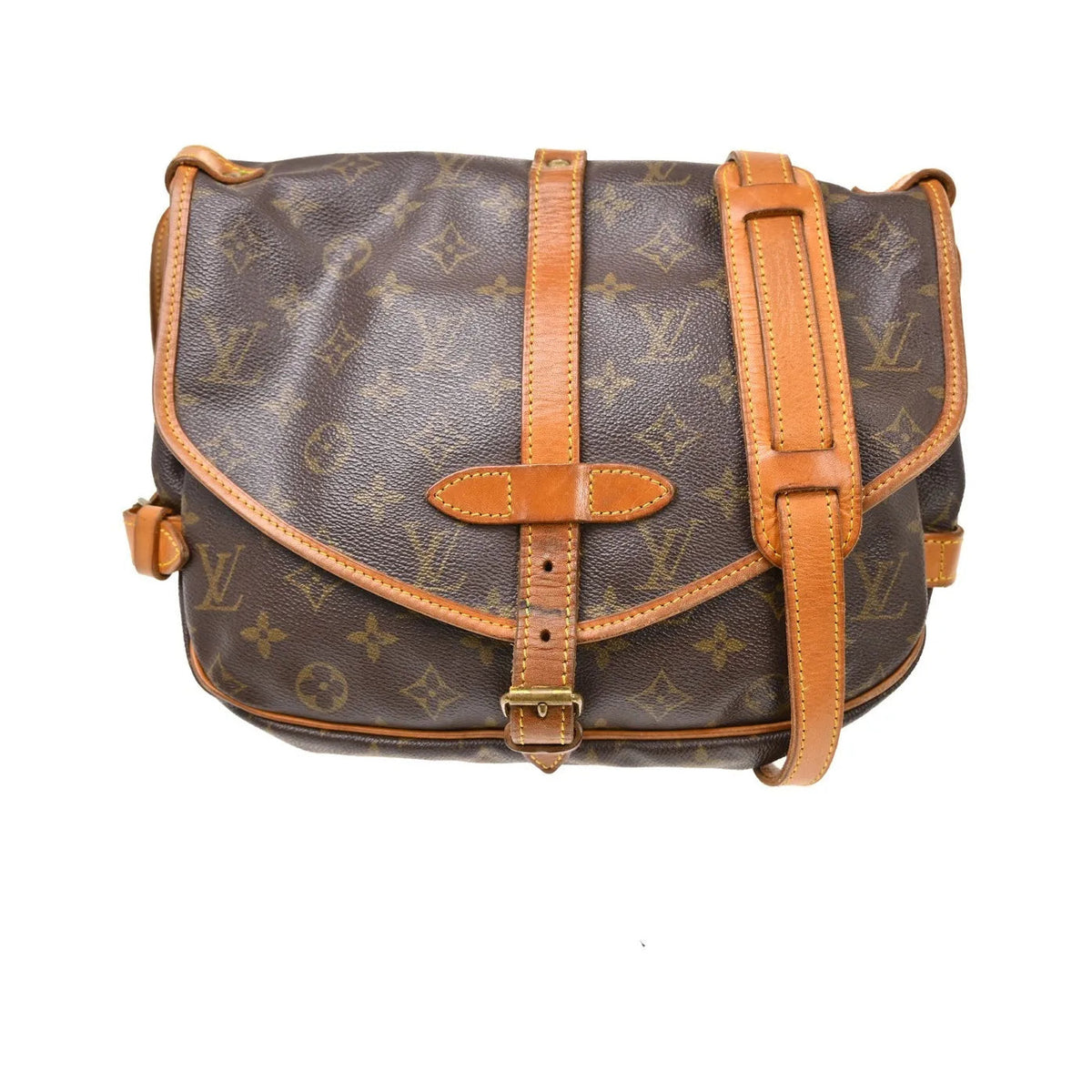 Louis Vuitton Saumur Canvas, Brown, Canvas, Shoulder Bag