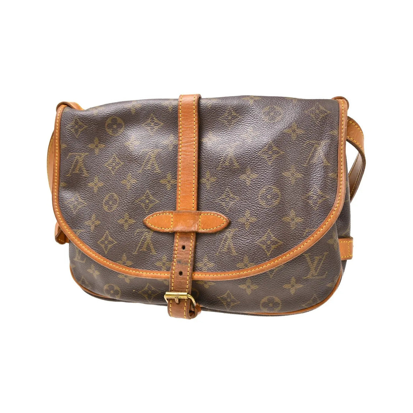 Louis Vuitton Saumur Canvas, Brown, Canvas, Shoulder Bag