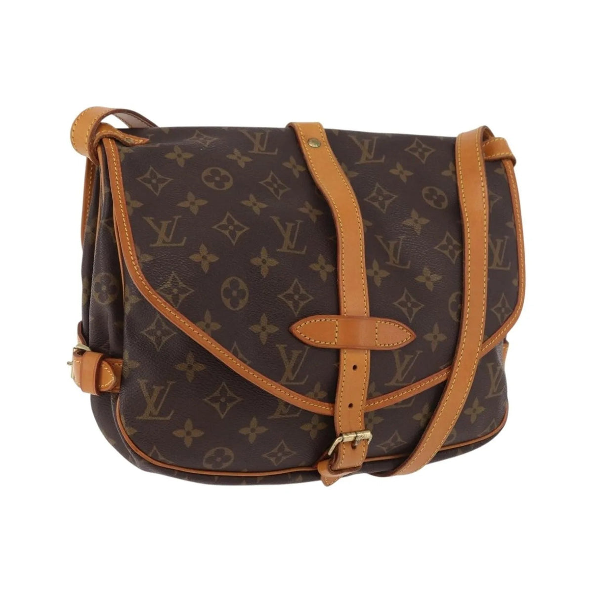 Louis Vuitton Saumur Canvas, Brown, Canvas, Shoulder Bag