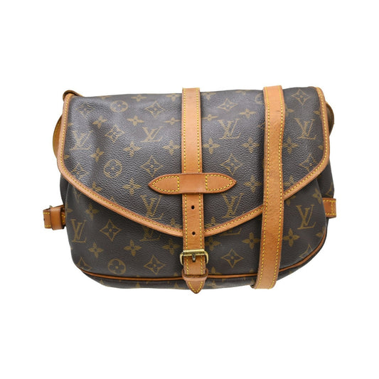 Louis Vuitton Saumur Canvas, Brown, Canvas, Shoulder Bag