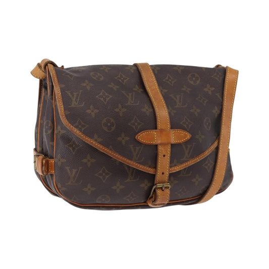 Louis Vuitton Saumur Canvas, Brown, Canvas, Shoulder Bag