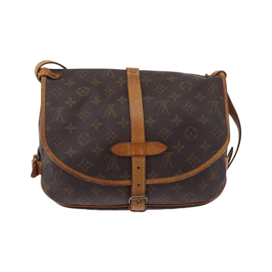 Louis Vuitton Saumur Canvas, Brown, Canvas, Shoulder Bag