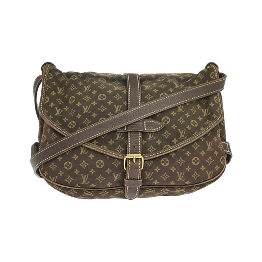 Louis Vuitton Saumur Mini Lin, Brown, Canvas, Shoulder Bag