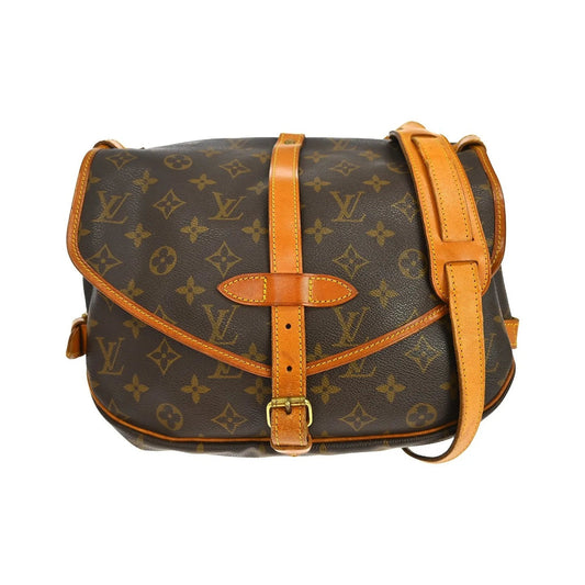 Louis Vuitton Saumur Monogram, Brown, Canvas, Shoulder Bag