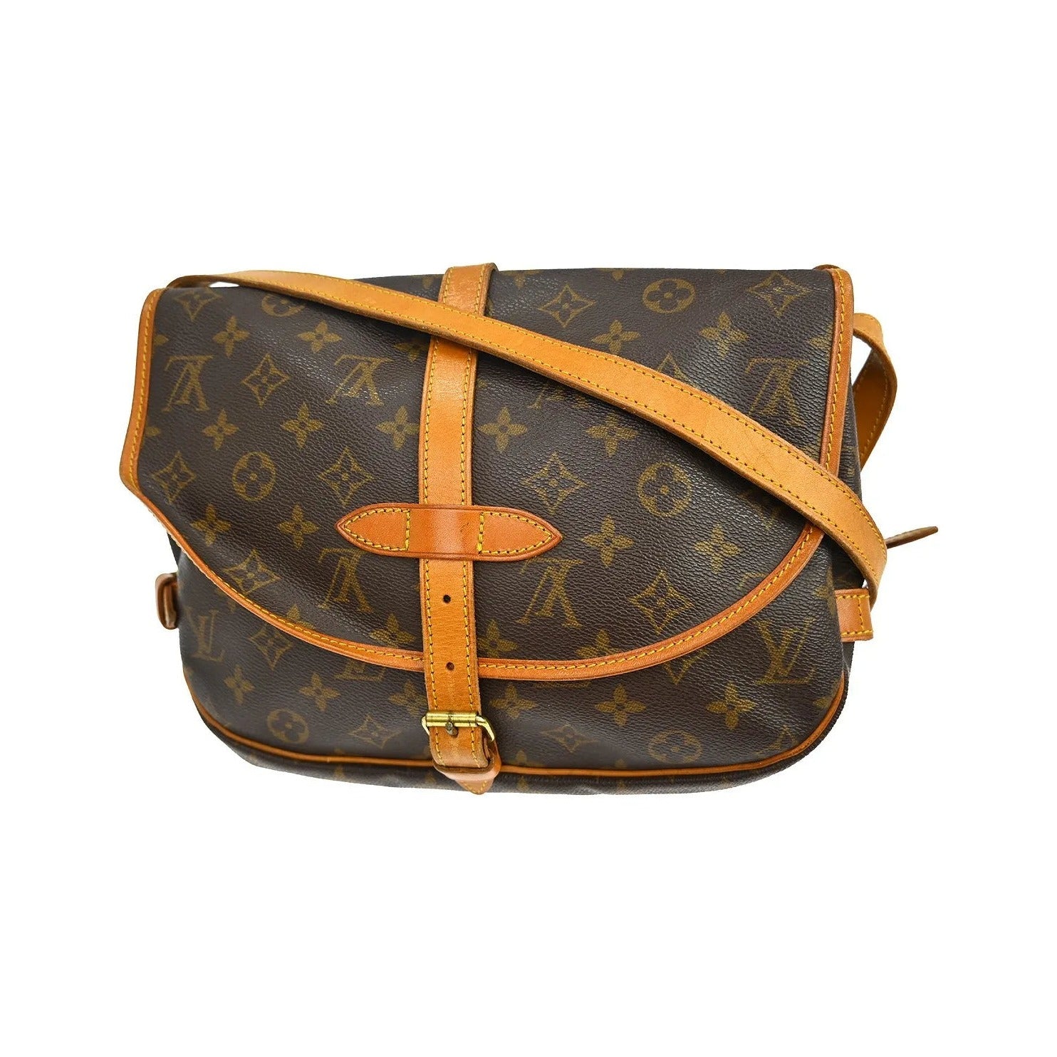 Louis Vuitton Saumur Monogram, Brown, Canvas, Shoulder Bag