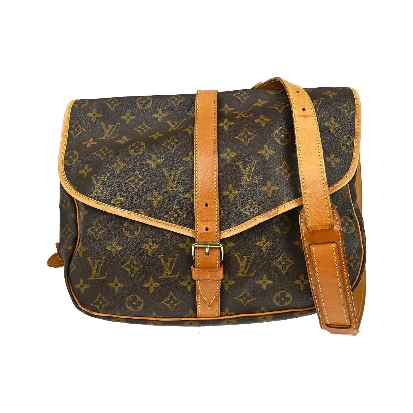 Louis Vuitton Saumur Monogram, Brown, Canvas, Shoulder Bag