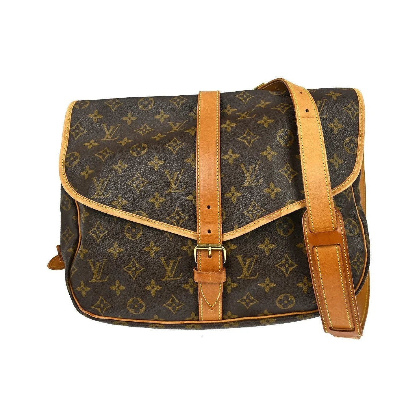 Louis Vuitton Saumur Monogram, Brown, Canvas, Shoulder Bag