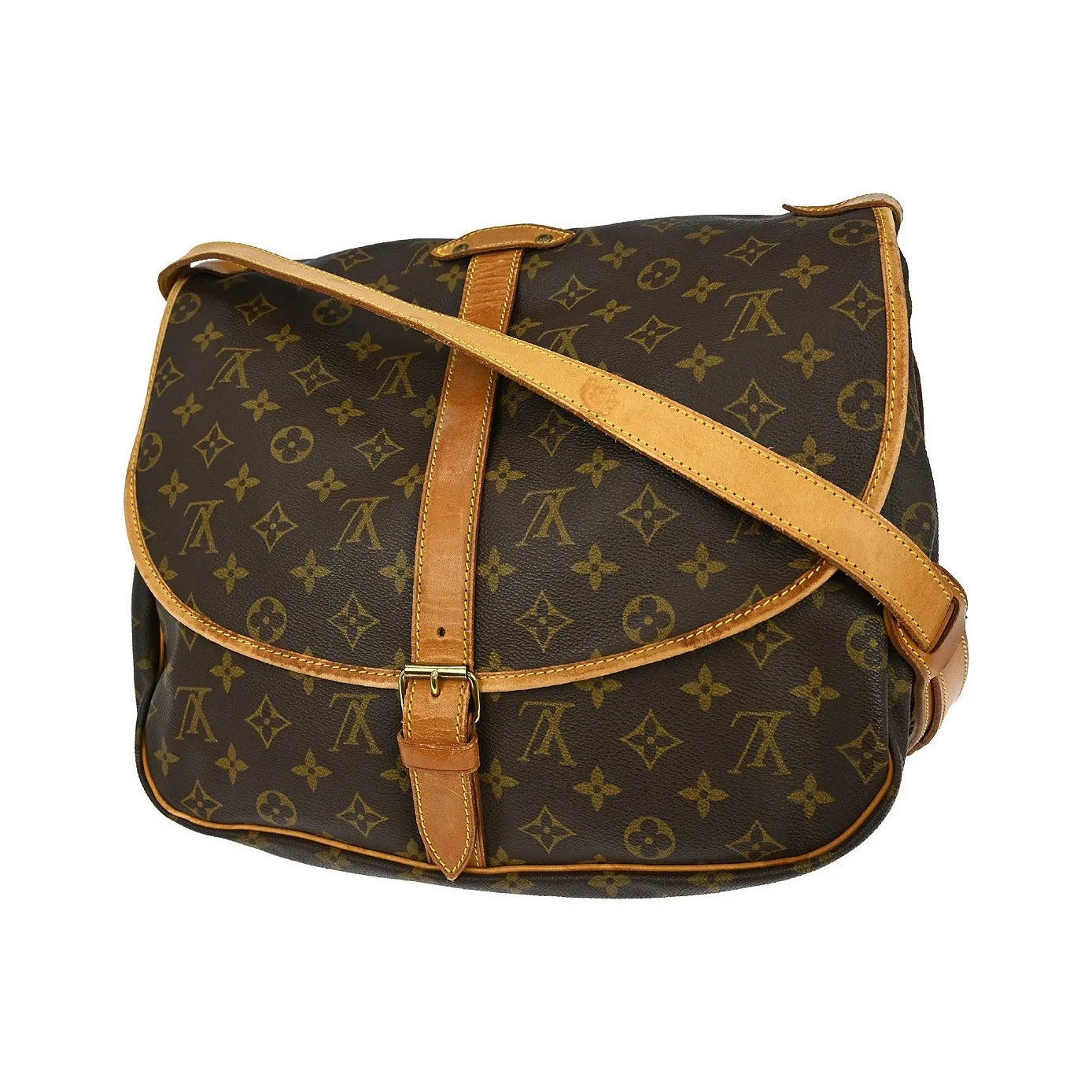 Louis Vuitton Saumur Monogram, Brown, Canvas, Shoulder Bag