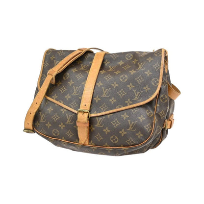 Louis Vuitton Saumur Monogram, Brown, Leather, Shoulder Bag