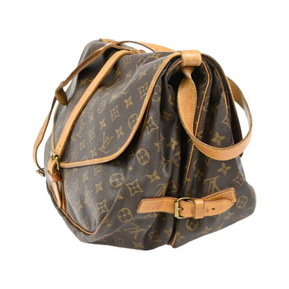 Louis Vuitton Saumur Monogram, Brown, Leather, Shoulder Bag
