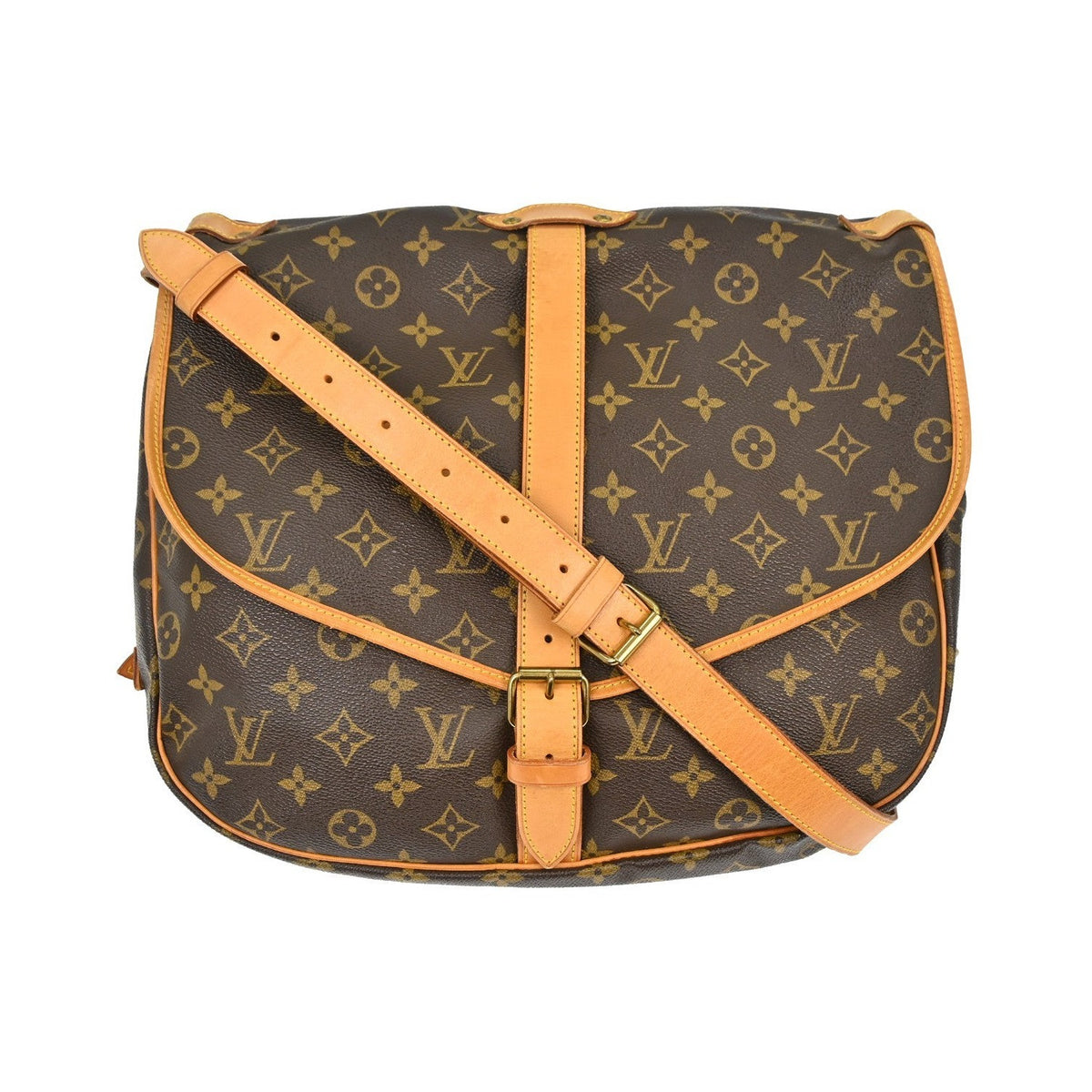 Louis Vuitton Saumur Monogram, Brown, Canvas, Shoulder Bag