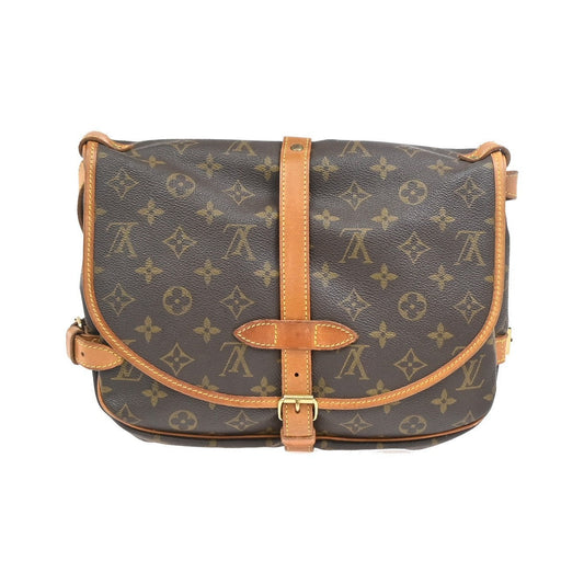 Louis Vuitton Saumur Monogram, Brown, Leather, Shoulder Bag