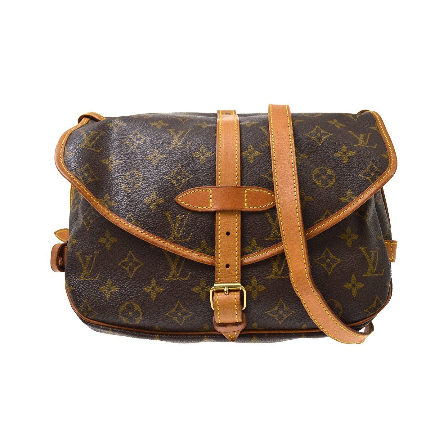 Louis Vuitton Saumur Monogram, Brown, Canvas, Shoulder Bag