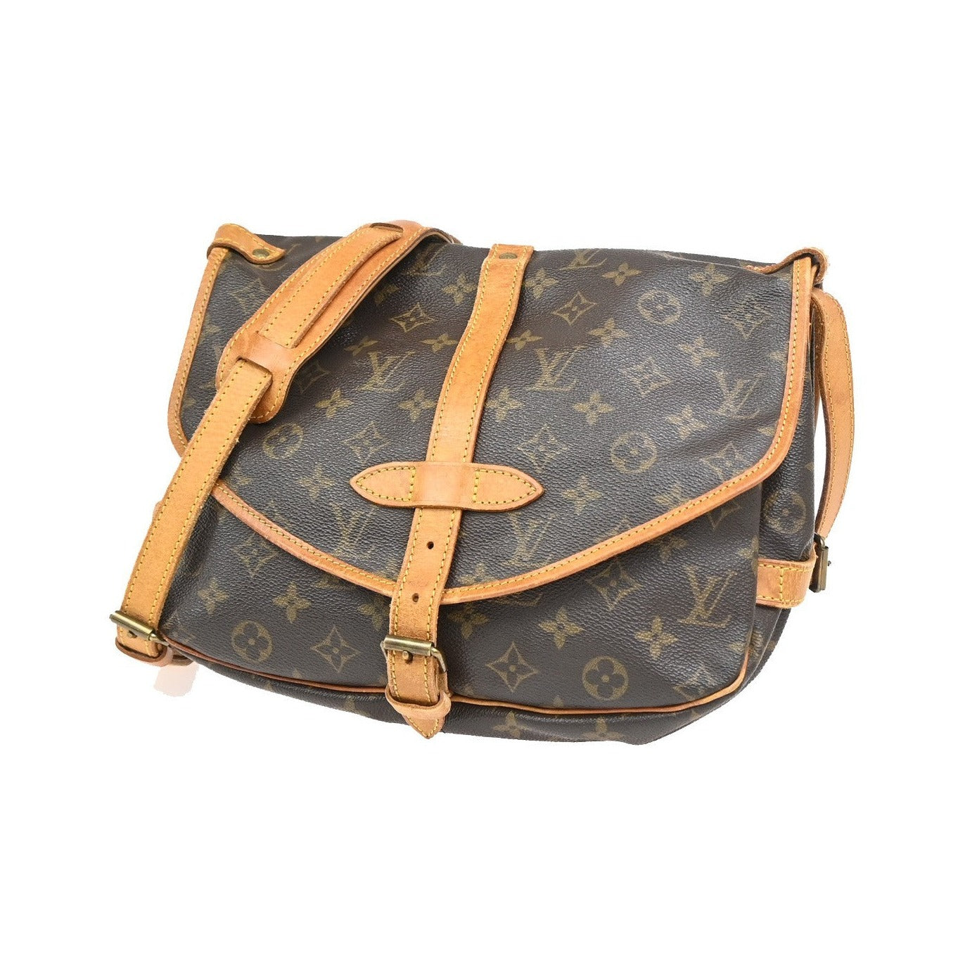 Louis Vuitton Saumur Monogram, Brown, Canvas, Shoulder Bag