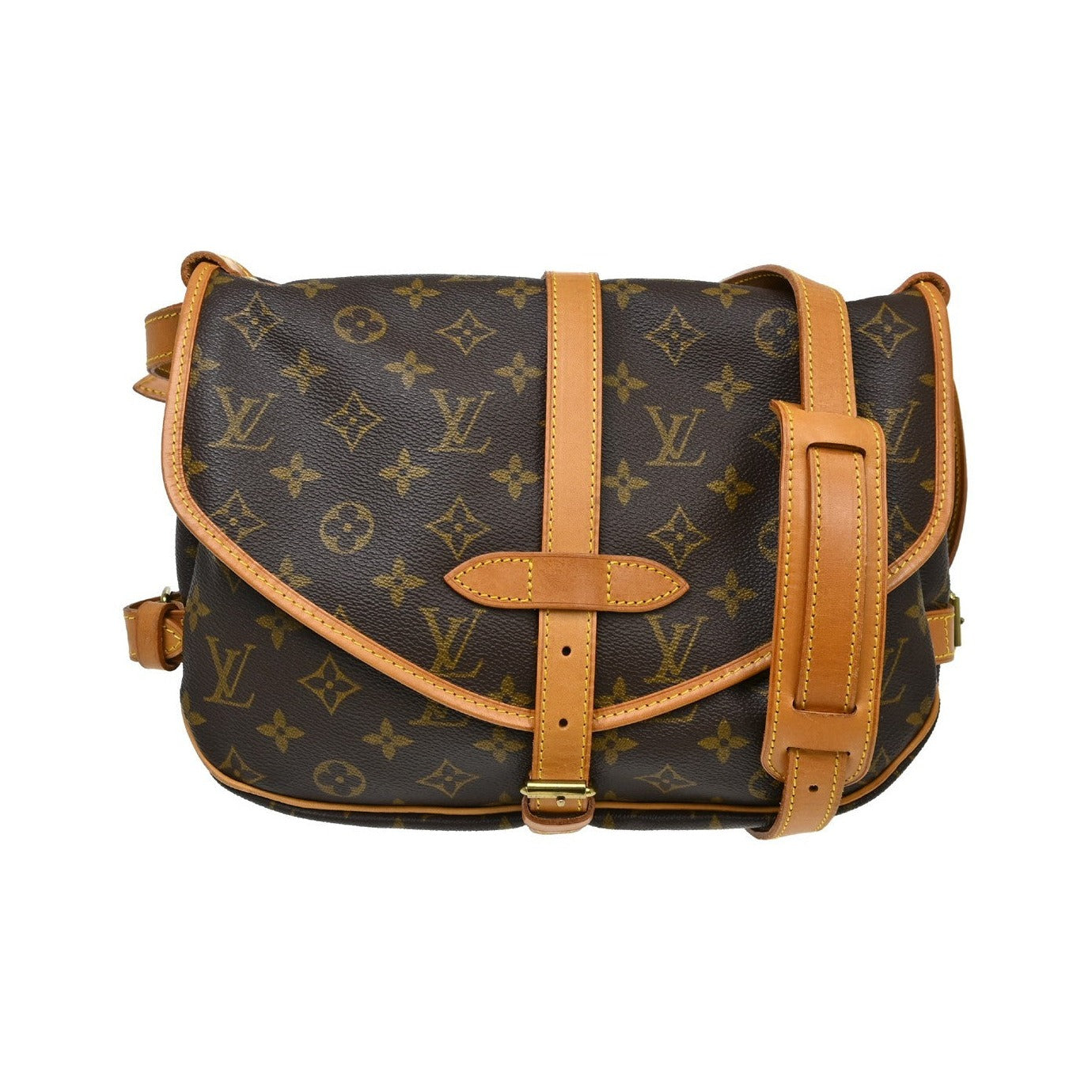 Louis Vuitton Saumur Monogram, Brown, Canvas, Shoulder Bag