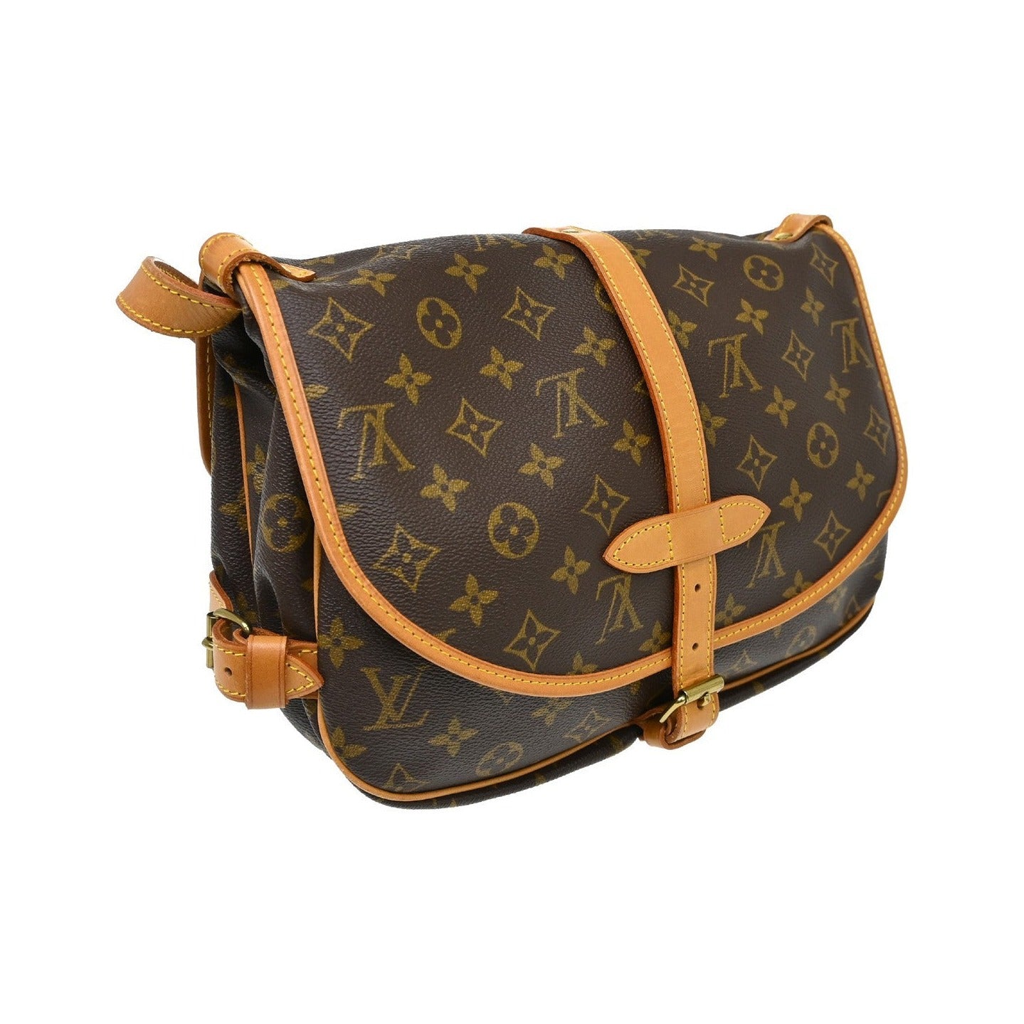 Louis Vuitton Saumur Monogram, Brown, Canvas, Shoulder Bag