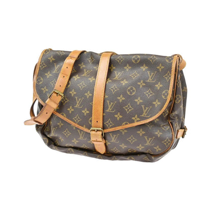 Louis Vuitton Saumur Monogram Canvas, Brown, Leather, Shoulder Bag