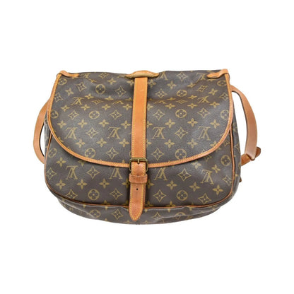 Louis Vuitton Saumur Monogram Canvas, Brown, Leather, Shoulder Bag
