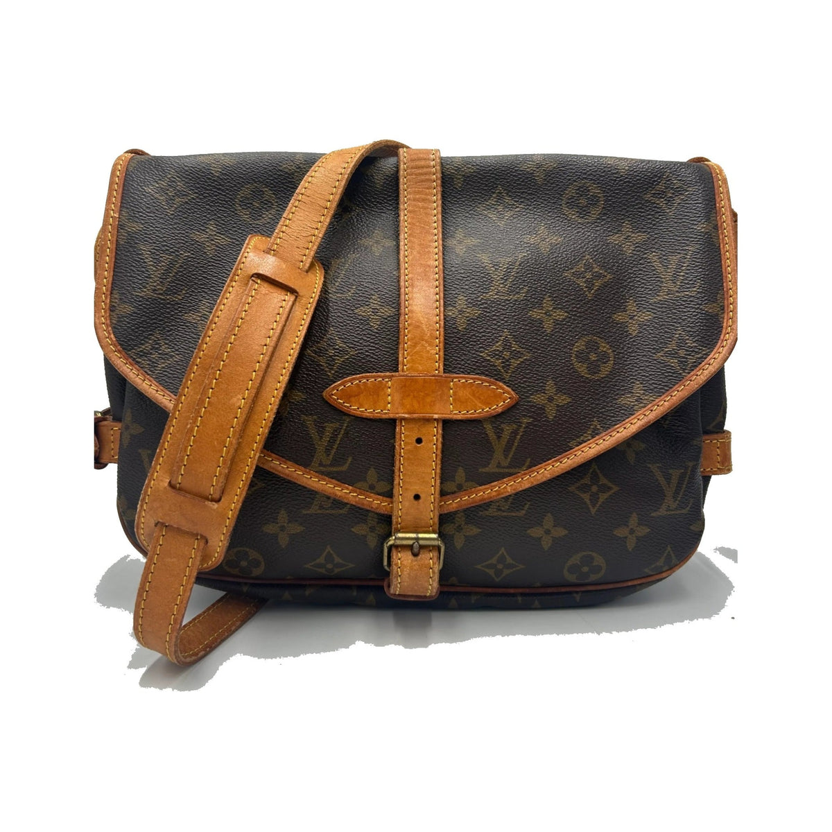 Louis Vuitton Saumur Monogram Canvas, Brown, Canvas, Shoulder Bag