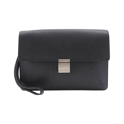 Louis Vuitton Selenga Pochette Taiga Leather, Black, Leather, Clutch