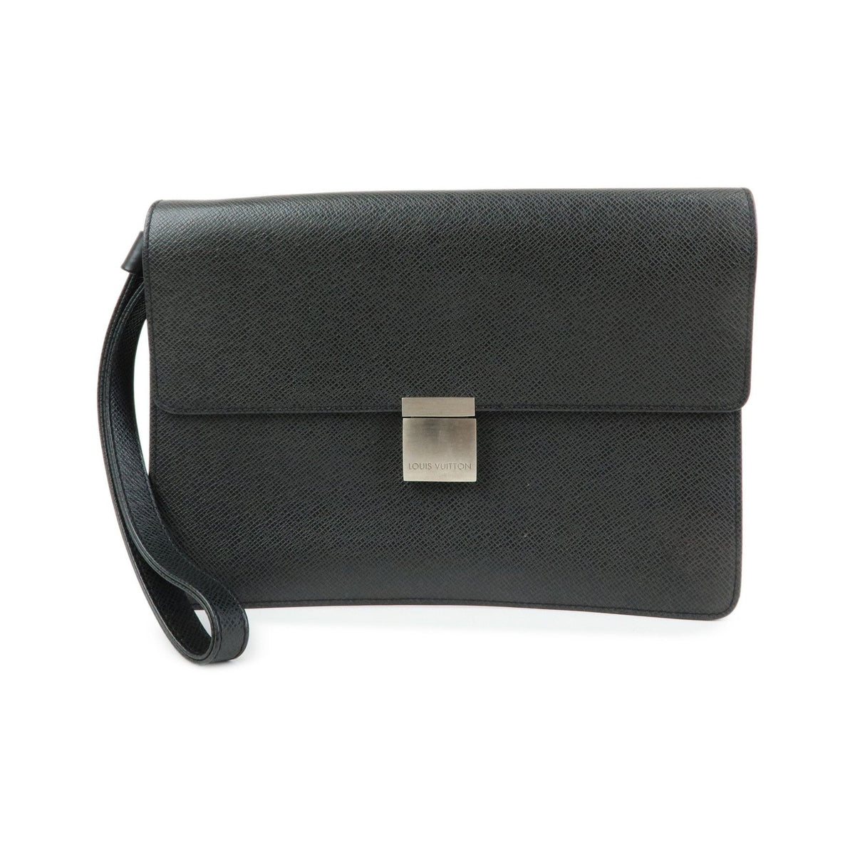 Louis Vuitton Selenga Pochette Taiga Leather, Black, Leather, Clutch