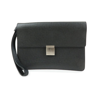 Louis Vuitton Selenga Pochette Taiga Leather, Black, Leather, Clutch