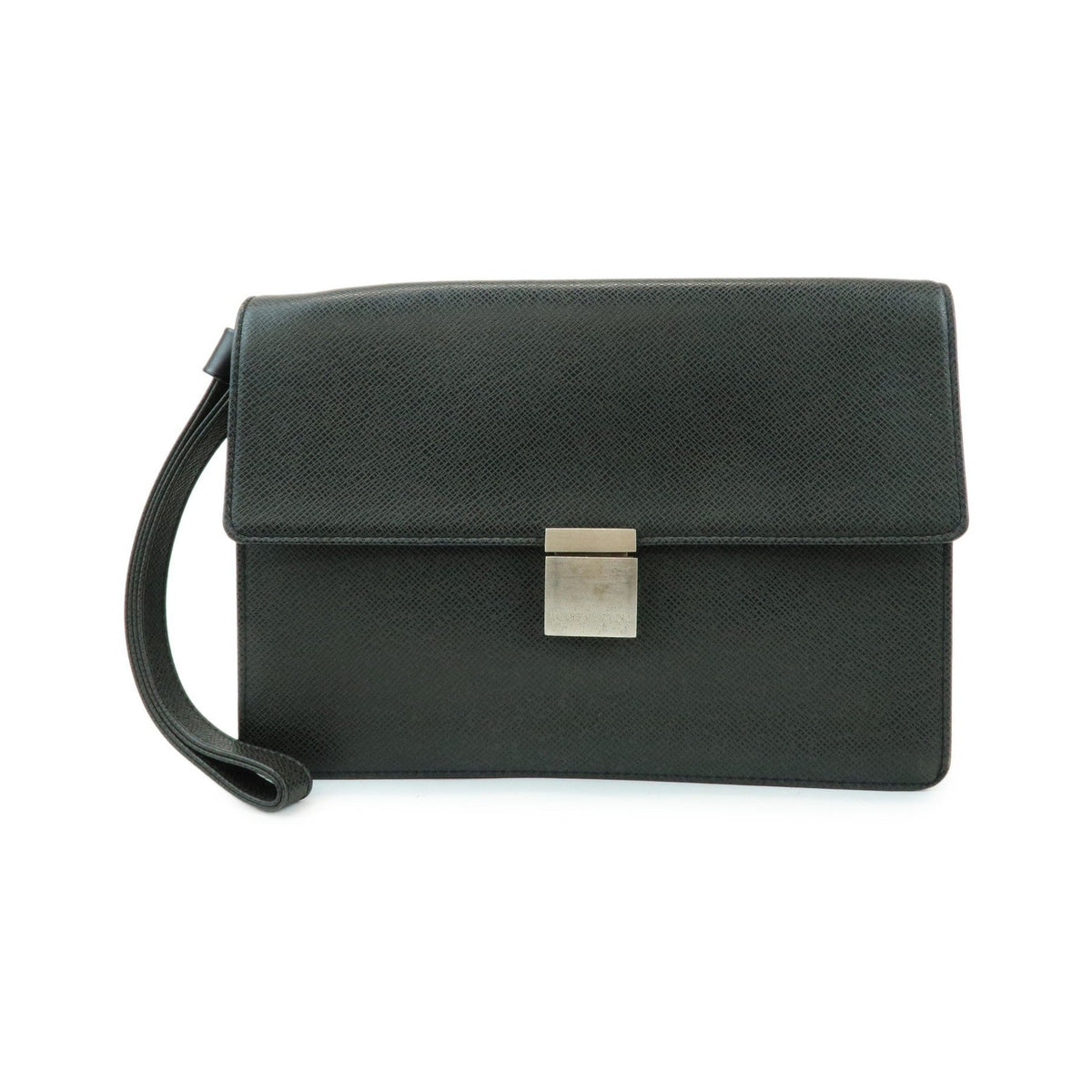 Louis Vuitton Selenga Pochette Taiga Leather, Gray, Leather, Clutch