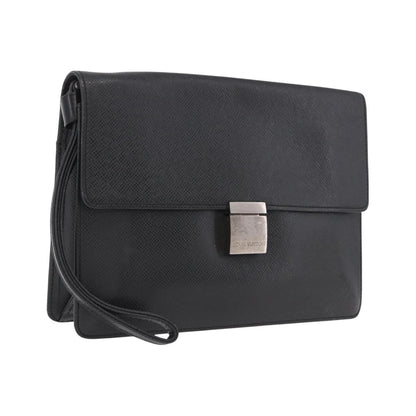 Louis Vuitton Selenga Pochette Taiga Leather, Gray, Leather, Clutch