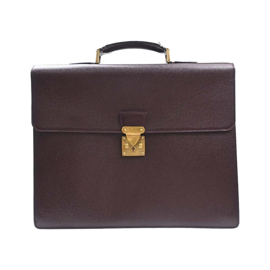 Louis Vuitton Serviette Moskova Taiga Leather, Purple, Leather, Briefcase