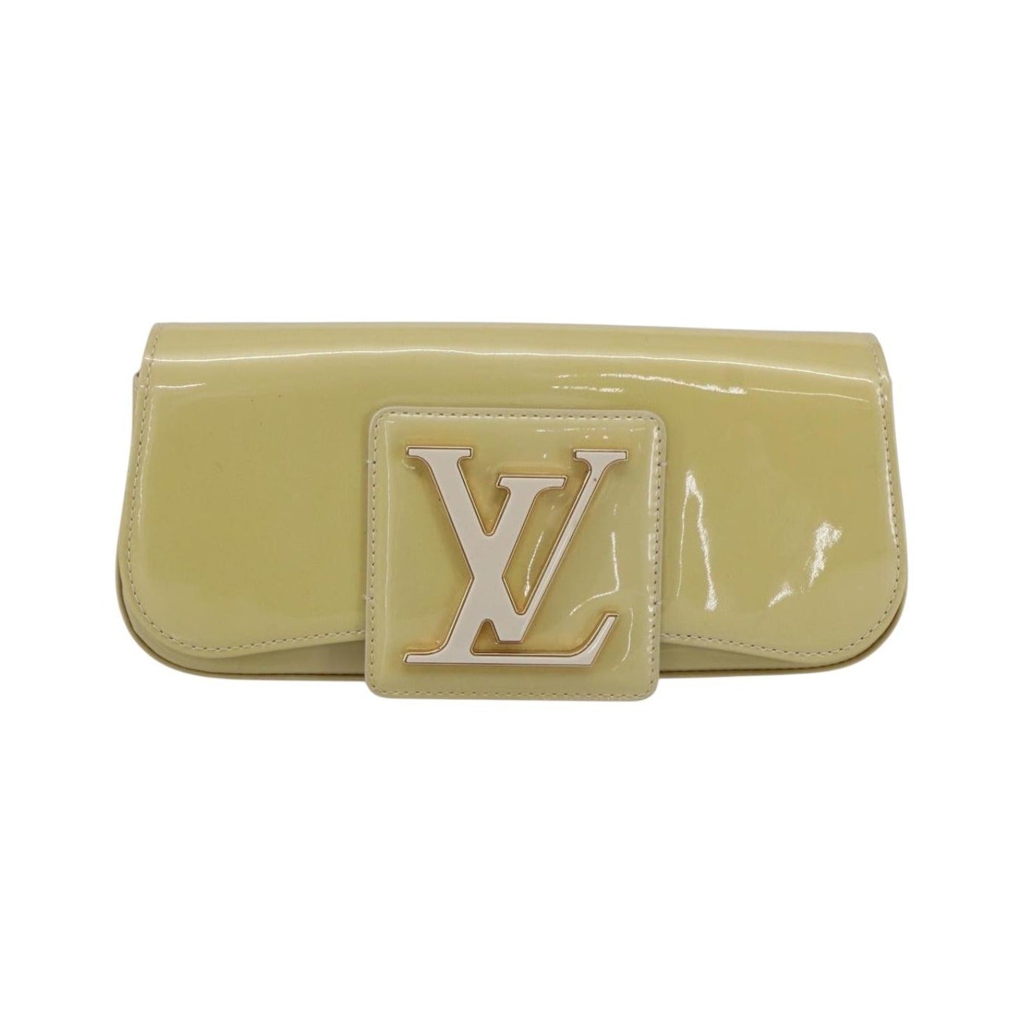 Louis Vuitton Sobe Clutch Patent, Beige, Patent Leather, Clutch