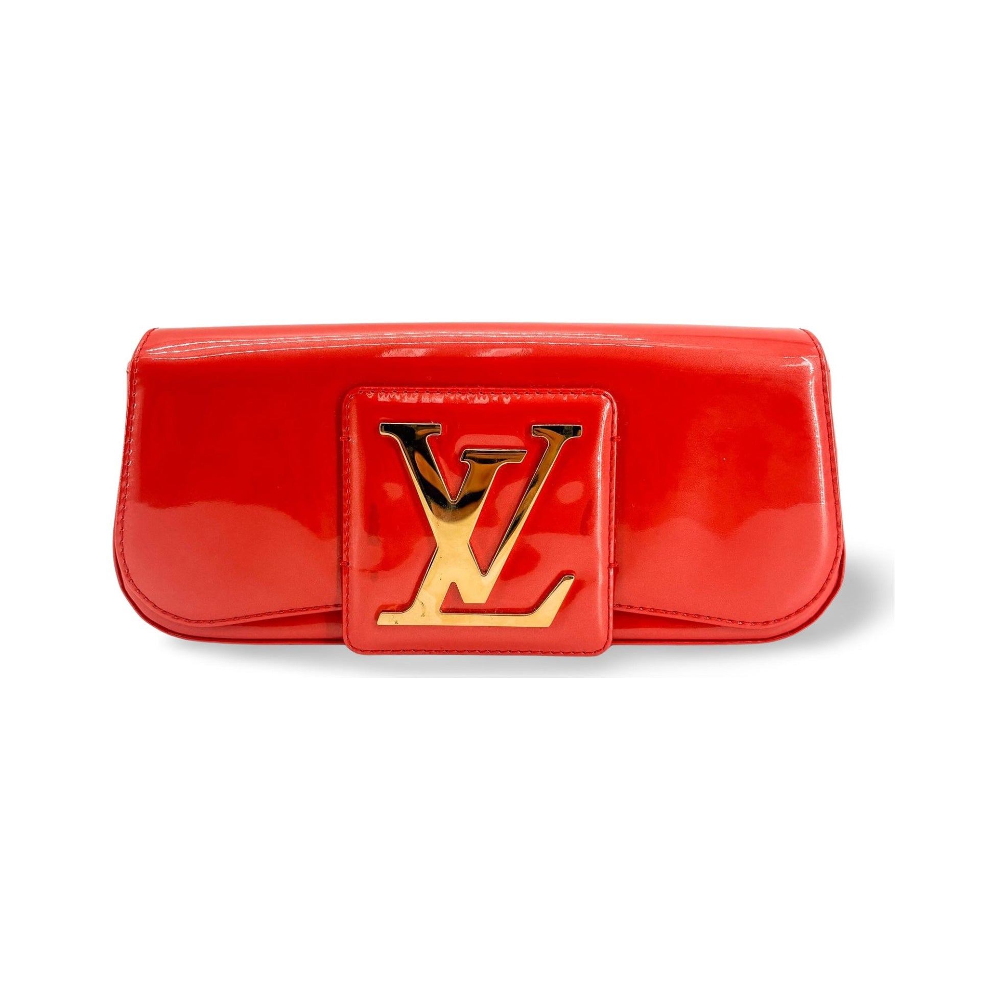 Louis Vuitton Sobe Clutch Patent, Red, Patent Leather, Clutch