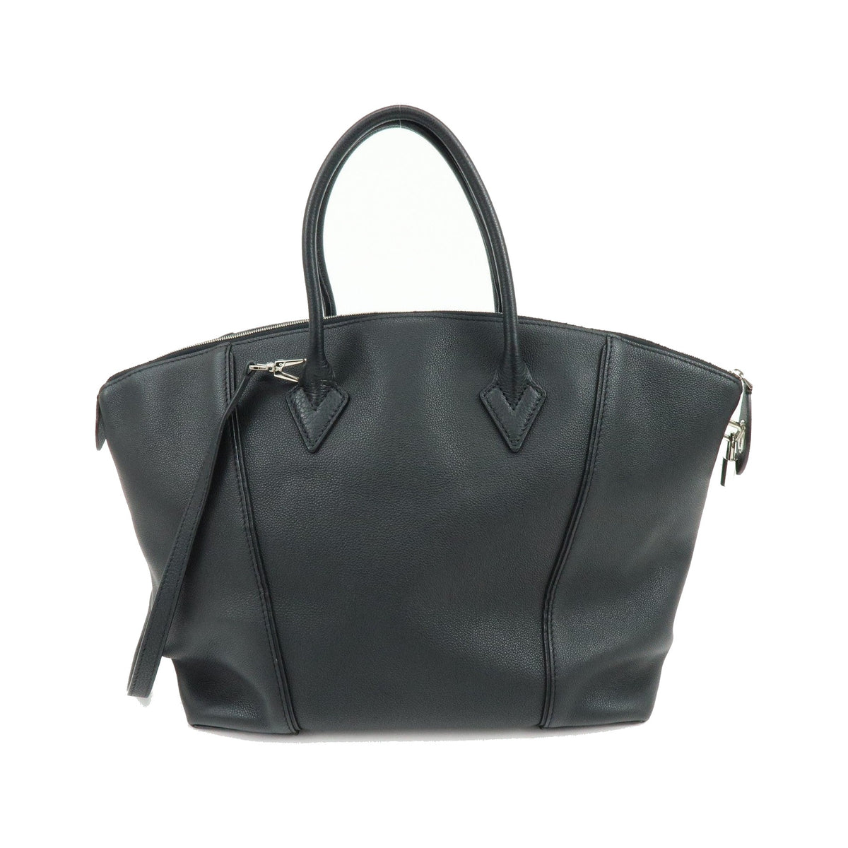 Louis Vuitton Soft Lockit Leather, Black, Leather, Handbag