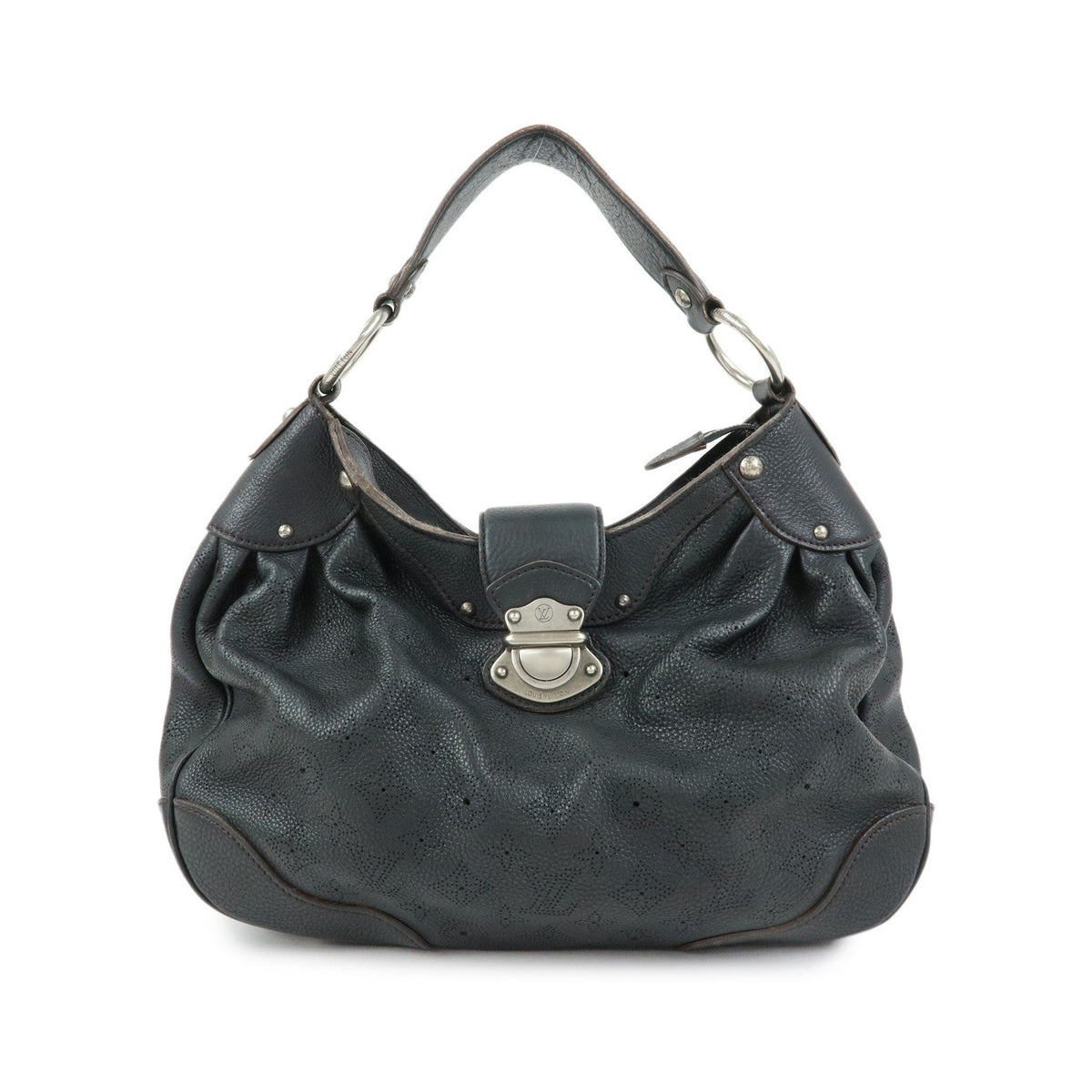 Louis Vuitton Solar Mahina Leather, Black, Leather, Handbag