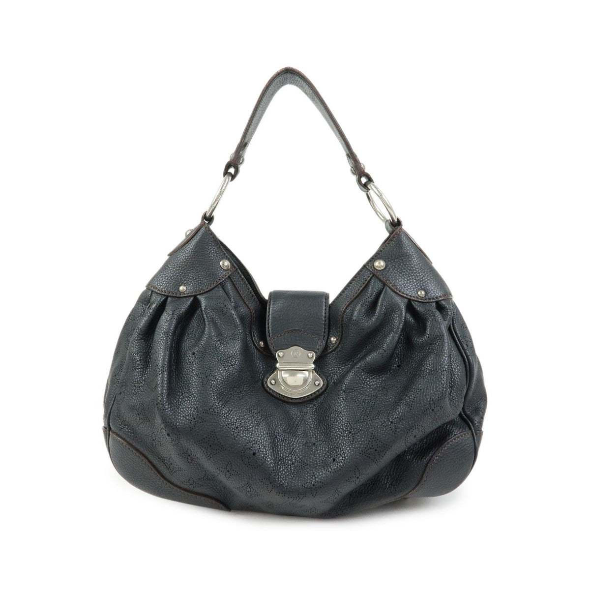 Louis Vuitton Solar Mahina Leather, Black, Leather, Handbag