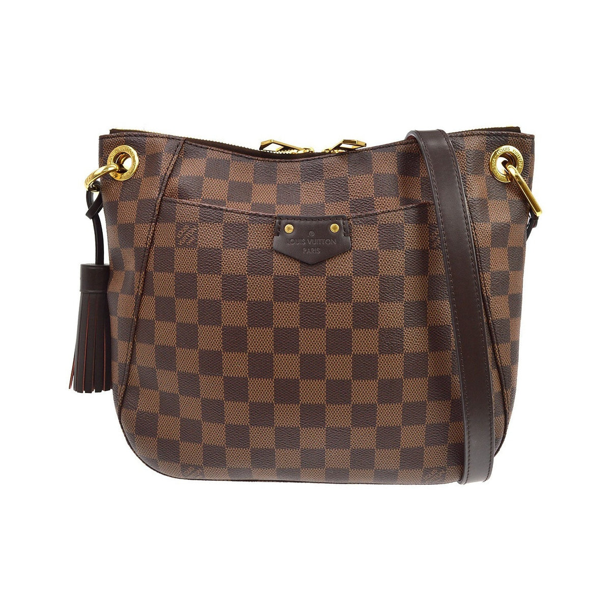Louis Vuitton South Bank Besace Damier, Brown, Canvas, Handbag