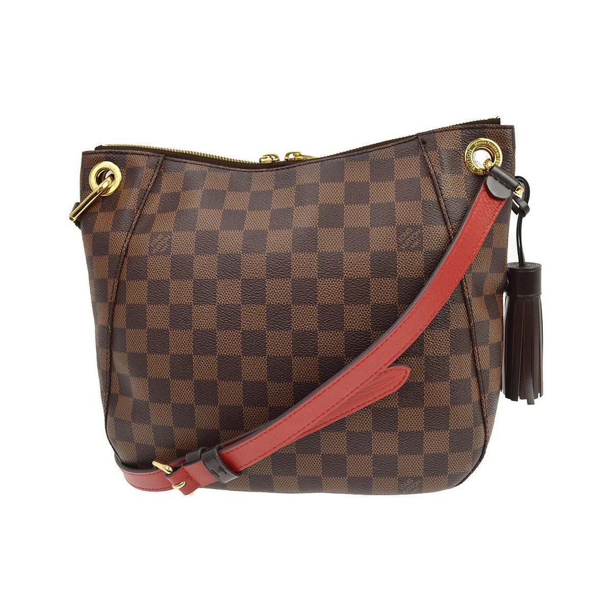 Louis Vuitton South Bank Besace Damier, Brown, Canvas, Handbag