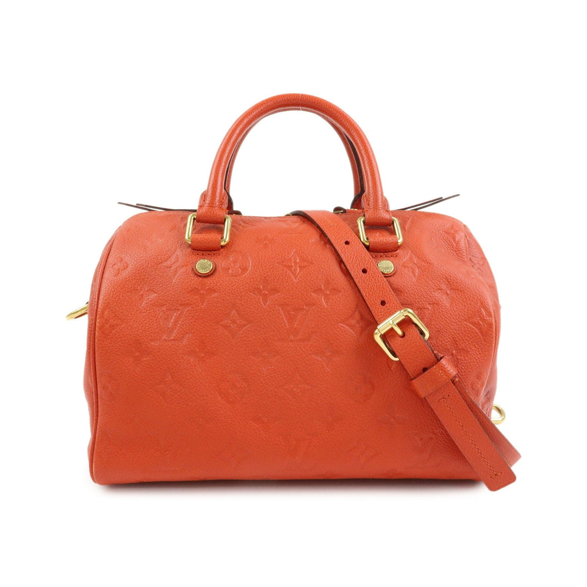 Louis Vuitton Speedy Bandouliere Monogram Empreinte Leather, Orange, Leather, Handbag
