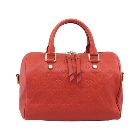 Louis Vuitton Speedy Bandouliere Monogram Empreinte Leather, Red, Leather, Handbag