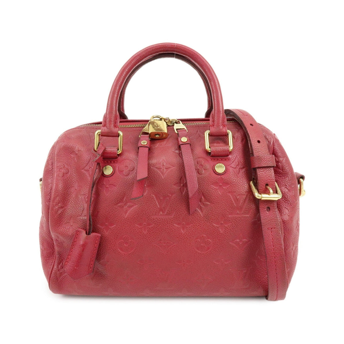 Louis Vuitton Speedy Bandouliere Monogram Empreinte Leather, Red, Leather, Handbag