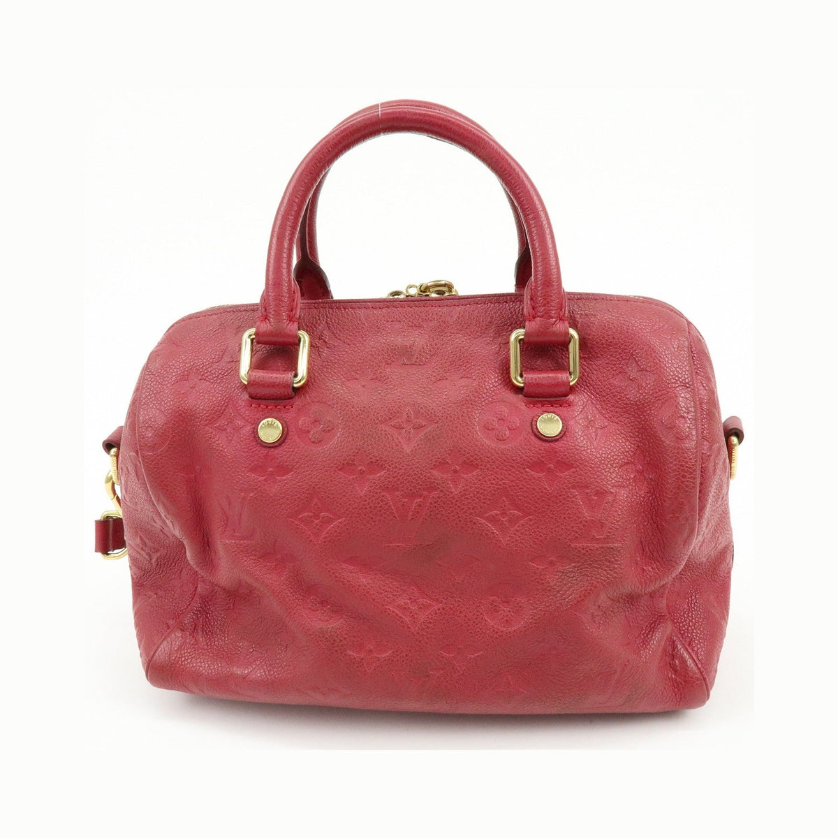 Louis Vuitton Speedy Bandouliere Monogram Empreinte Leather, Red, Leather, Handbag