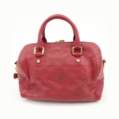 Louis Vuitton Speedy Bandouliere Monogram Empreinte Leather, Red, Leather, Handbag