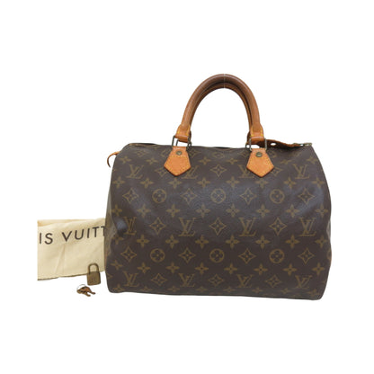 Louis Vuitton Speedy Monogram, Brown, Canvas, Handbag