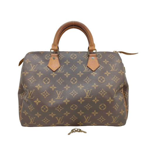 Louis Vuitton Speedy Monogram, Brown, Canvas, Handbag