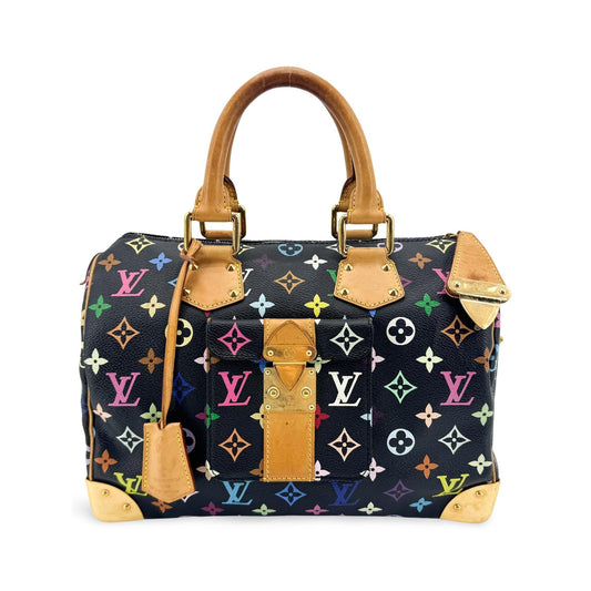 Louis Vuitton Speedy Monogram Multicolor, Black, Canvas, Handbag